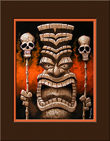 "Fire Tiki"  art print by Trey Surtees